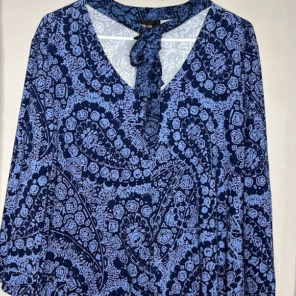 Style & Co Women's Printed Tie-Neck Blouse (XXL, Paisley Cobble) - Picture 4 of 7